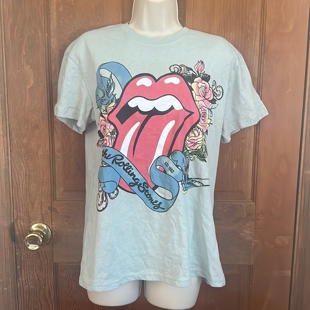 Rolling Stones Women’s Blue Graphic TShirt Size Medium